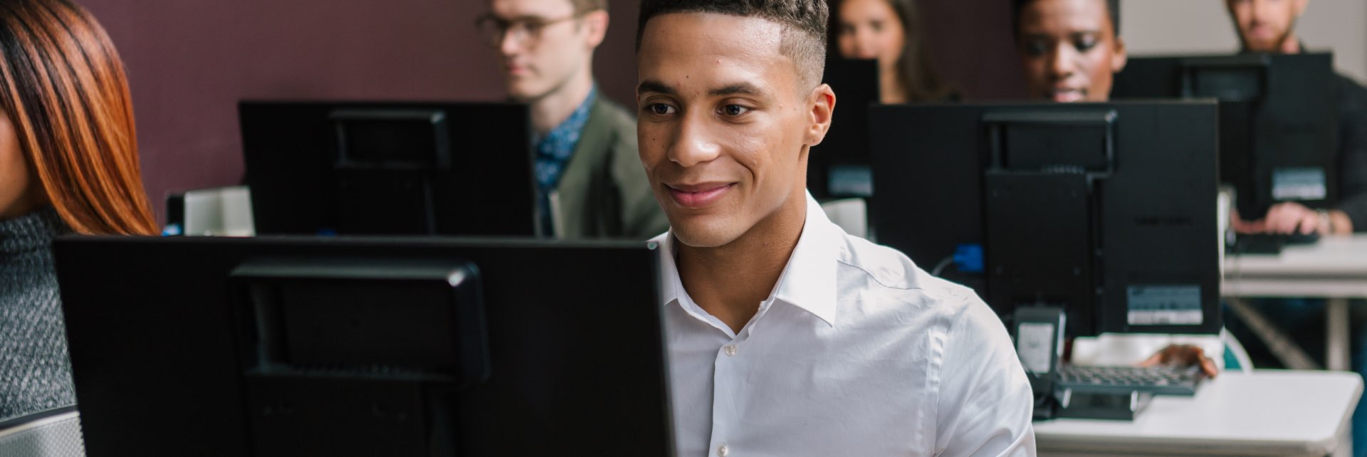 People attending a computer lab